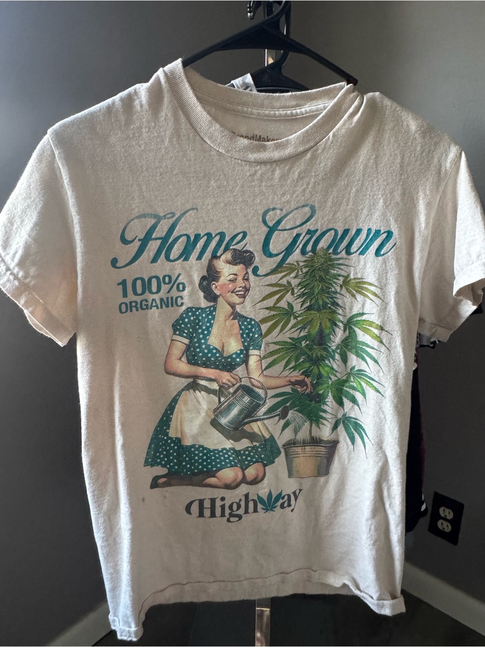 Home Grown 100% Organic Graphic Tee - Teal and Green Print